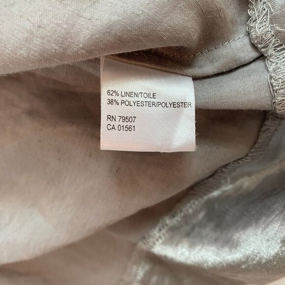 Isda & Co silver linen trench coat Womens Extra Small vintage metallic statement - Picture 10 of 11